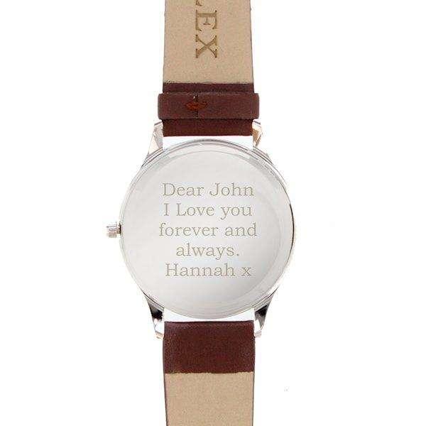 Personalised Unisex Silver Watch with Presentation Box - Myhappymoments.co.uk