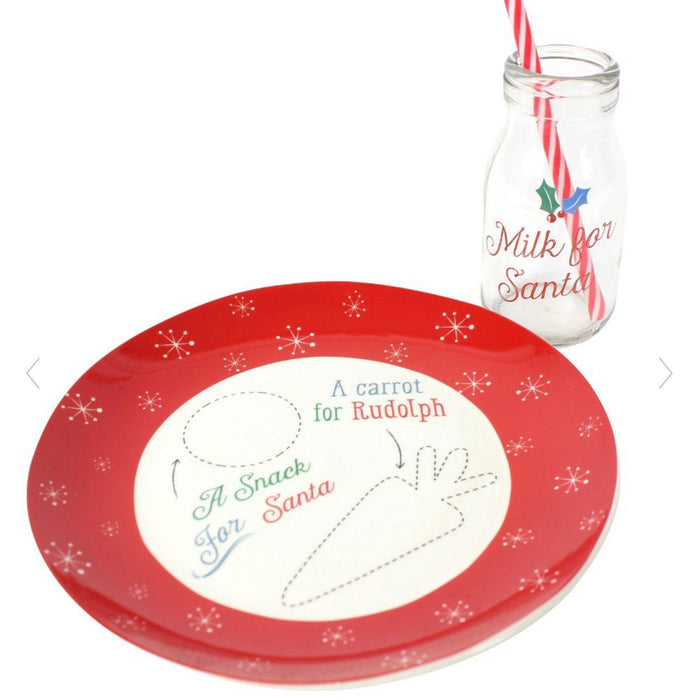 Christmas Eve Plate & Milk Bottle Set