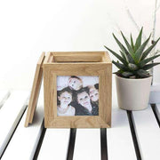 Personalised Happy Mothers Day Photo Box Cube Oak - Myhappymoments.co.uk