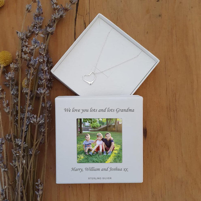 Heart Necklace With Personalised Photo Upload Gift Box