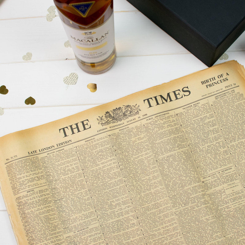 Macallan Double Cask Gold Whisky and Original Newspaper Gift Set