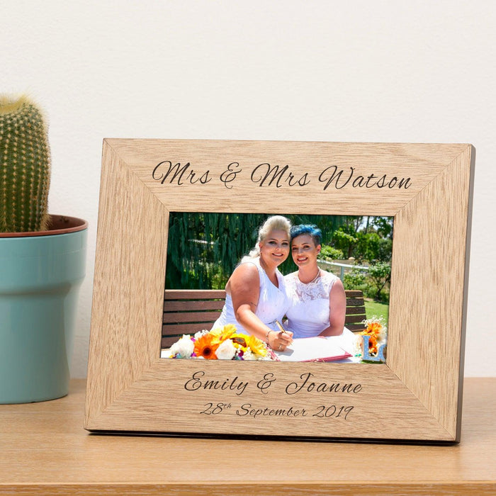 Personalised Mrs & Mrs Photo Frame