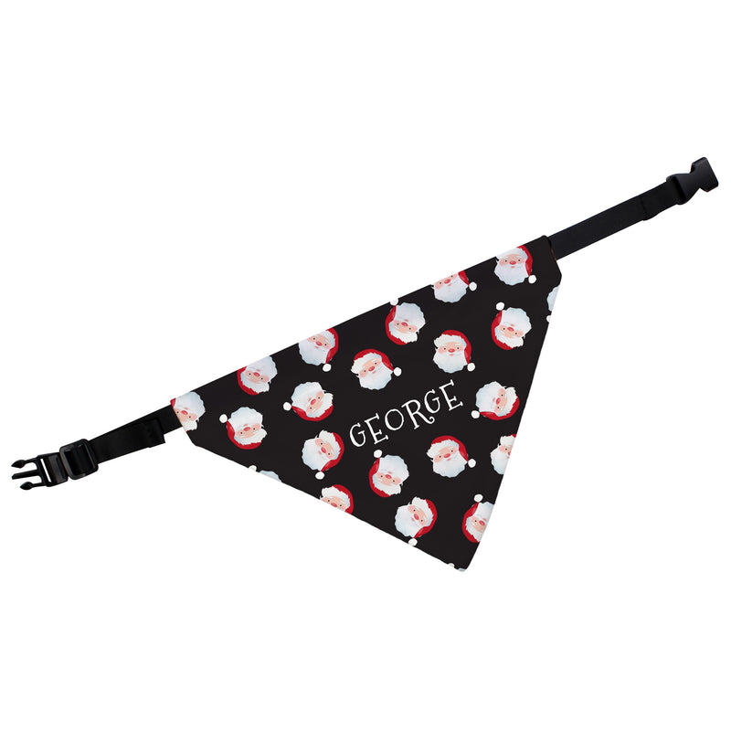 Personalised Santa Black Dog Christmas Bandana