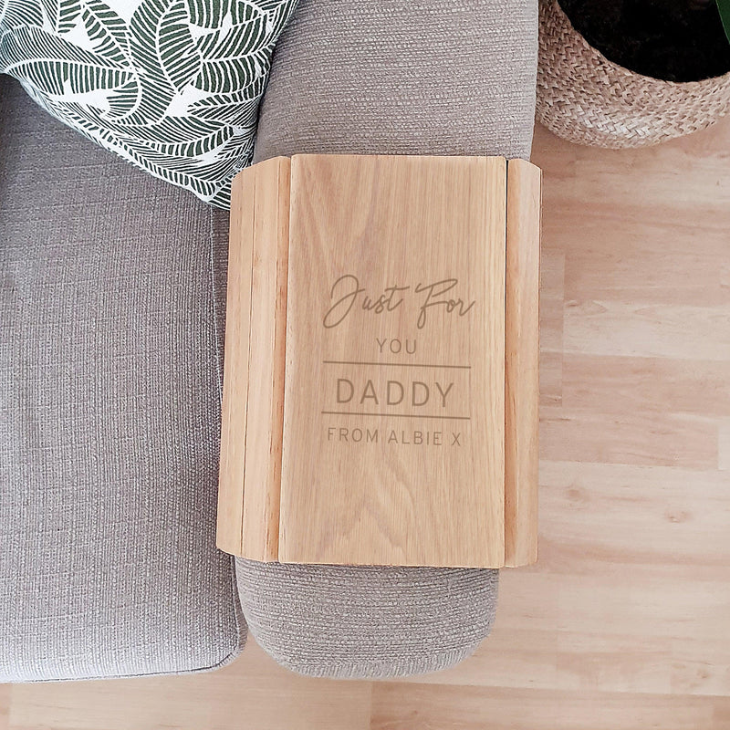Personalised Reserved For Wooden Sofa Tray