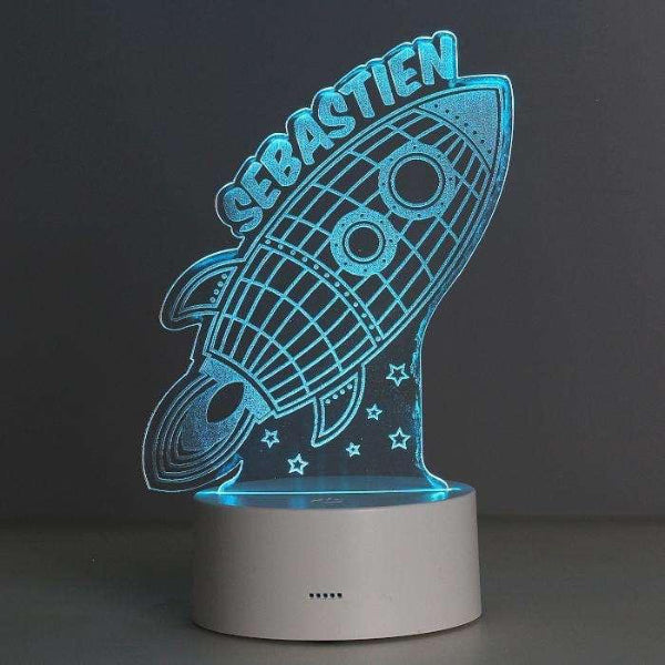 Personalised Rocket LED Colour Changing Night Light