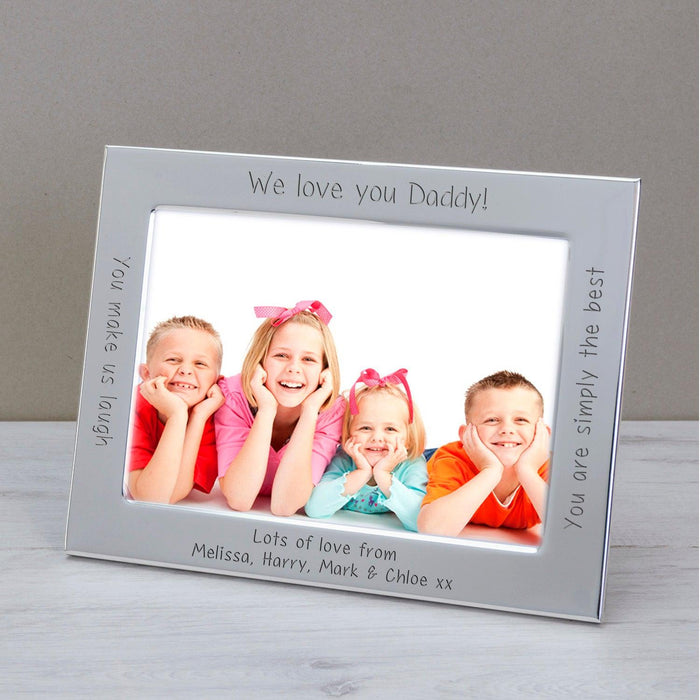 Personalised We Love You Daddy Silver Photo Frame