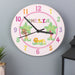 Personalised Animal Alphabet Girls Wooden Clock - Myhappymoments.co.uk