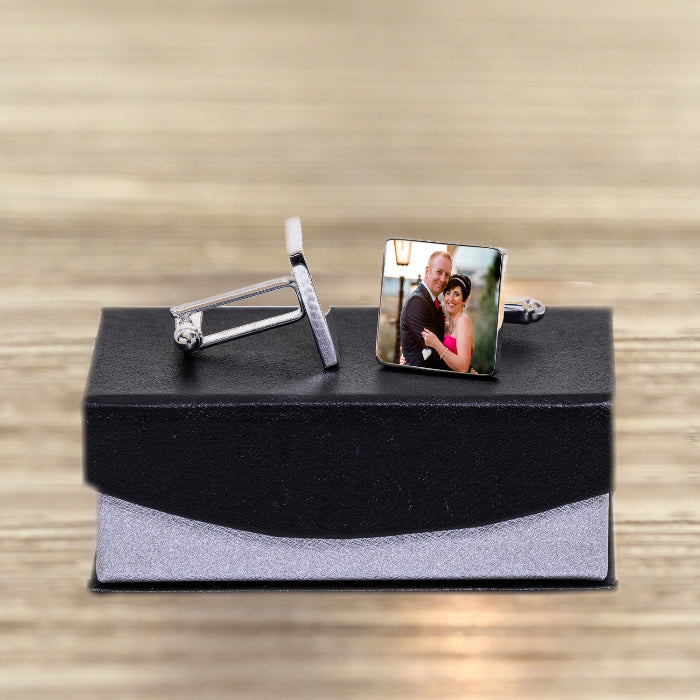 Personalised Groom Cufflinks - Wedding Date Photo