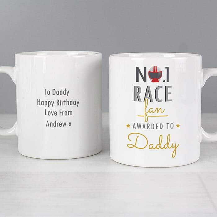 Personalised No.1 Race Fan Mug - Myhappymoments.co.uk