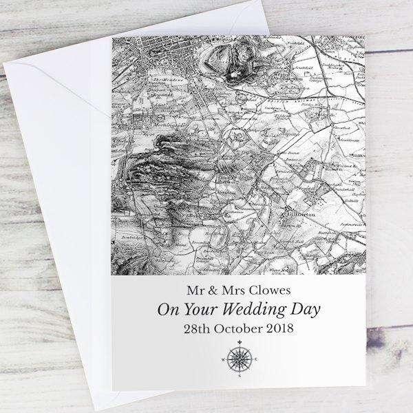 Personalised 1805 - 1874 Old Series Map Compass Card - Myhappymoments.co.uk