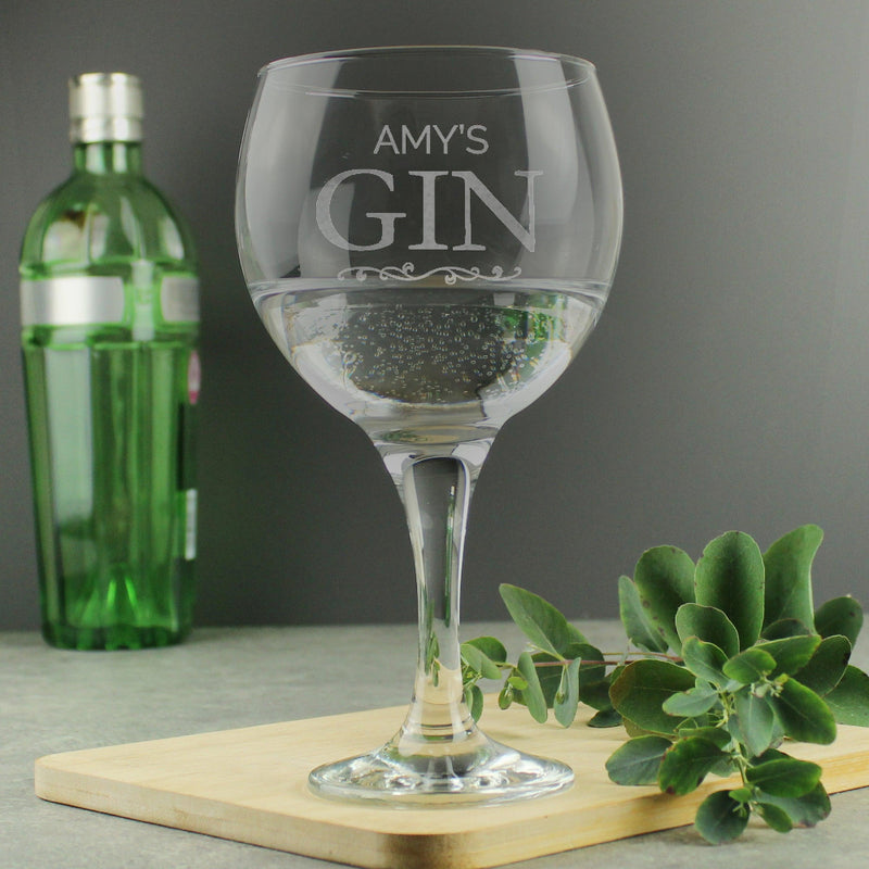 Engraved Gin Balloon Glass