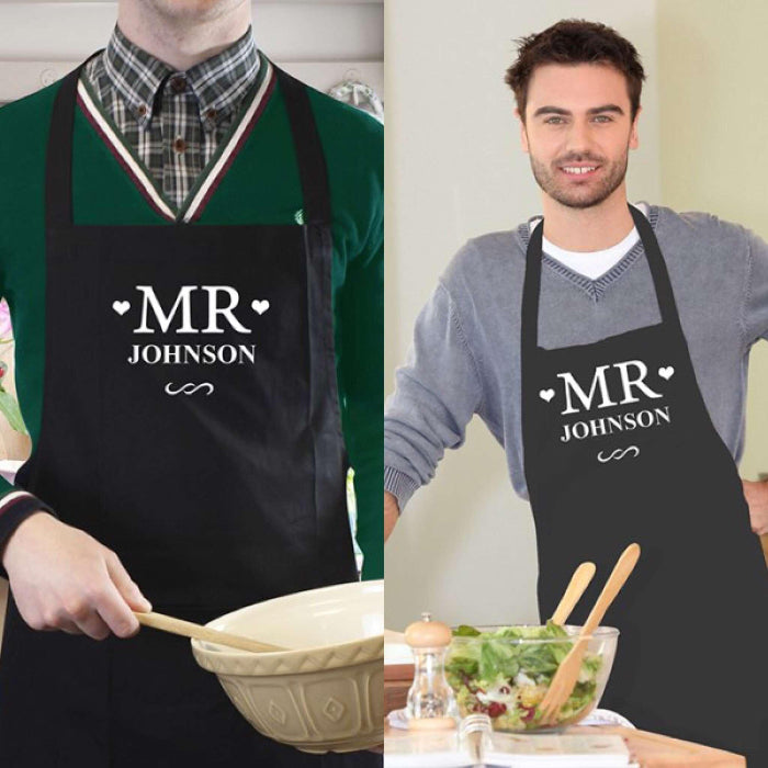 Personalised Mr & Mr Aprons