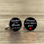 Personalised Forever Your Little Girl Cufflinks - Father Of The Bride
