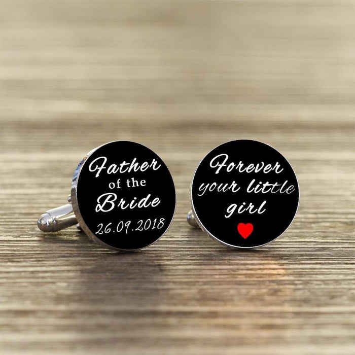 Personalised Forever Your Little Girl Cufflinks - Father Of The Bride