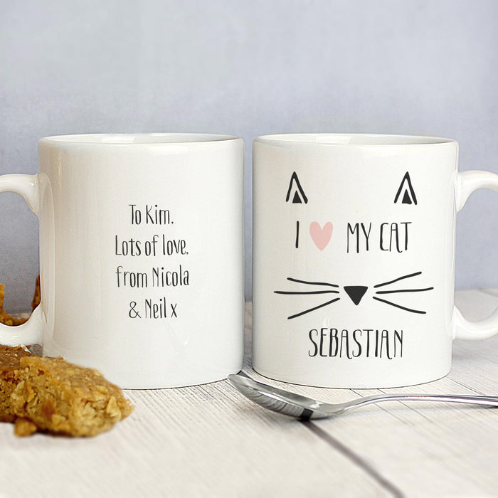Personalised I Love My Cat Mug - Myhappymoments.co.uk