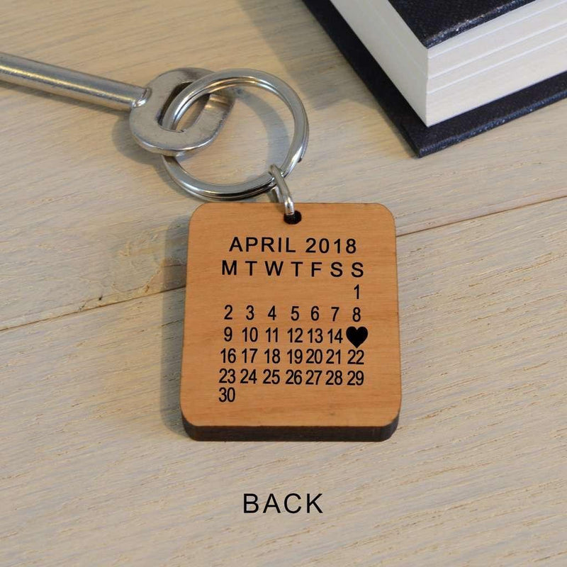 Personalised Upload Photo Wooden Key Ring - When...met Mummy... - Myhappymoments.co.uk