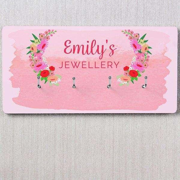 Personalised Floral Wall Hooks - Myhappymoments.co.uk