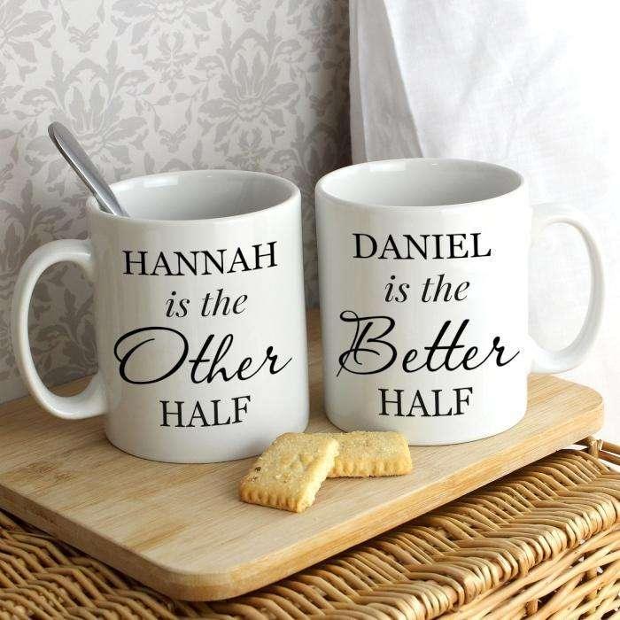 Personalised Other Half and Better Half Mug Set - Myhappymoments.co.uk