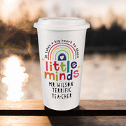 Personalised Shape Little Minds Teacher Travel Mug