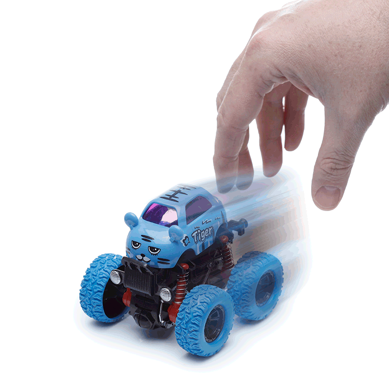 Cute Animal 4x4 Stunt Friction Pull Back/Push Forward Action Toy