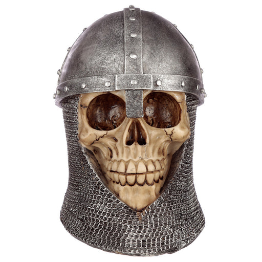 Skull with Chain Mail and Helmet Ornament - Myhappymoments.co.uk
