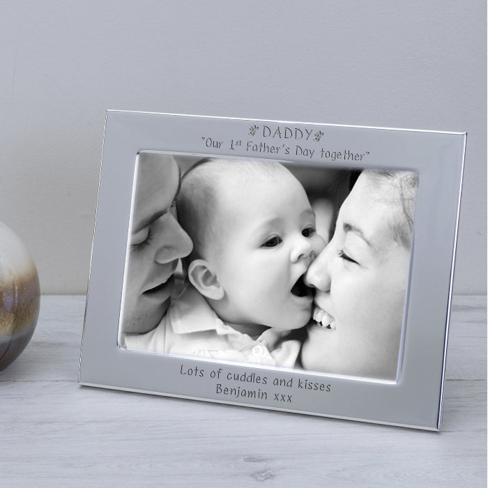 Engraved Daddy Our 1st Father's Day Together Silver Photo Frame