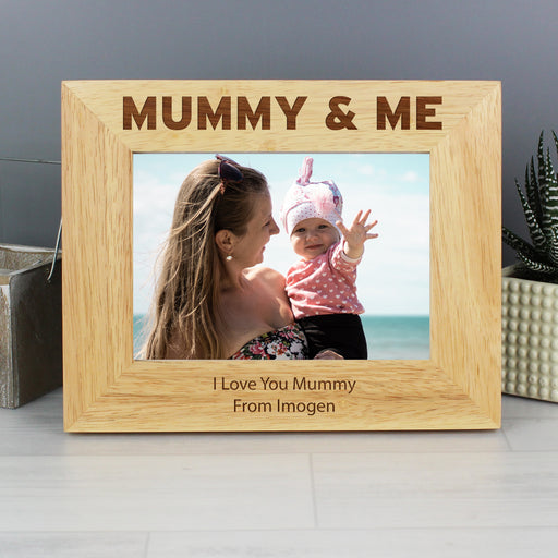 Personalised Mummy & Me 5x7 Landscape Wooden Photo Frame