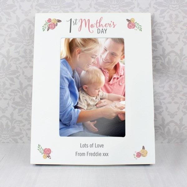 Personalised Floral Bouquet 1st Mothers Day Photo Frame 4x6 - Myhappymoments.co.uk