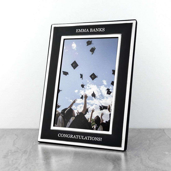 Personalised Silver Plated Graduation Photo Frame 4x6 - Myhappymoments.co.uk