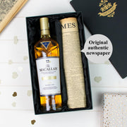 Macallan Double Cask Gold Whisky and Original Newspaper Gift Set