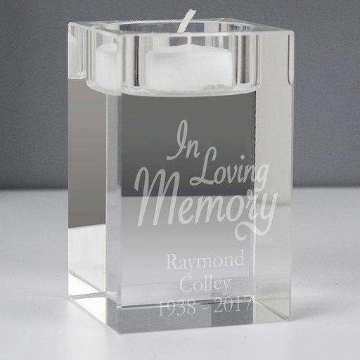 Personalised In Loving Memory Glass Tea Light Candle Holder - Myhappymoments.co.uk