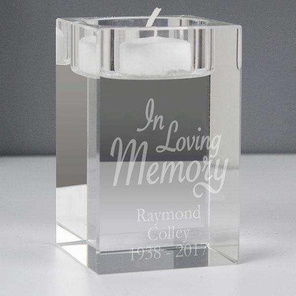 Personalised In Loving Memory Glass Tea Light Candle Holder — My Happy