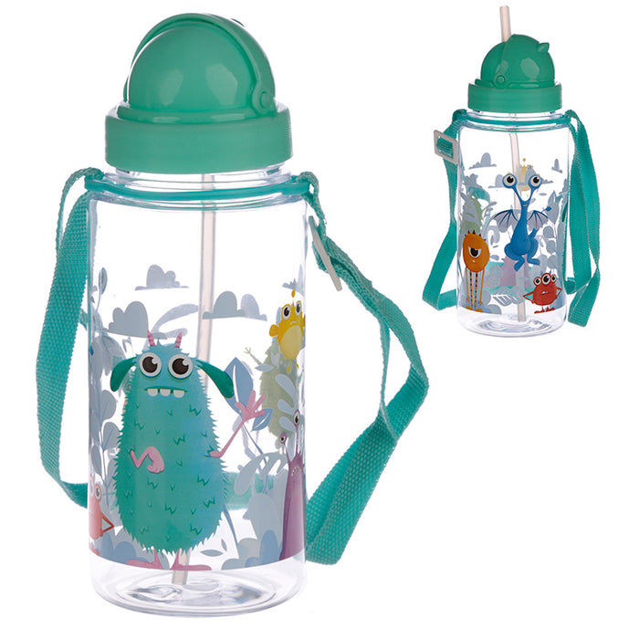 Monster Water Bottle with Flip Straw 450ml - Myhappymoments.co.uk