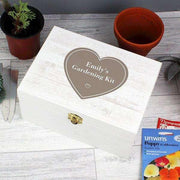 Personalised Rustic Heart White Wooden Keepsake Box - Myhappymoments.co.uk