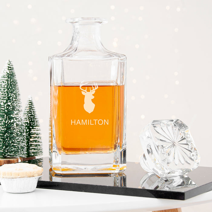 Personalised Classic Stag Square Decanter