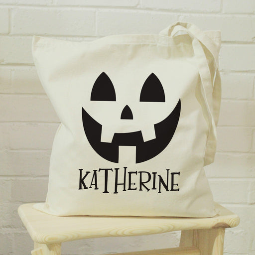 Personalised Pumpkin Halloween Treats Tote Bag