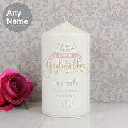Personalised I Am Glad That You’re My Godmother Candle