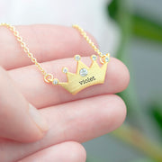 Personalised Kids Princess Crown Necklace