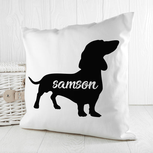 Personalised Daschund Silhouette Cushion Cover - Myhappymoments.co.uk