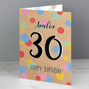 Personalised Colour Confetti Birthday Age Card from Pukkagifts.uk