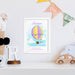 Personalised Hot Air Balloon White Framed Print