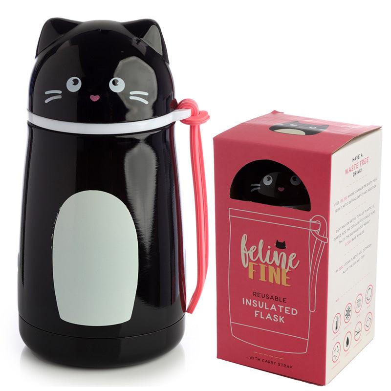 Black Cat Shaped Thermal Insulated Flask 300ml