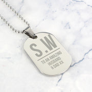 Personalised Initials Dog Tag Necklace - Myhappymoments.co.uk