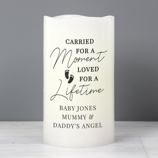 Personalised Carried For A Moment Memorial Led Candle