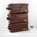 Personalised Luxury Vintage Style Men’s Wash Bag - Brown