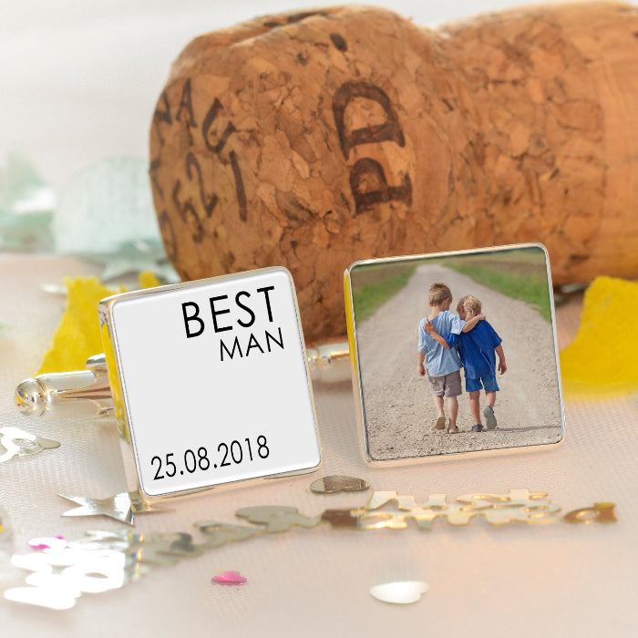 Personalised Wedding Role Photo Cufflinks