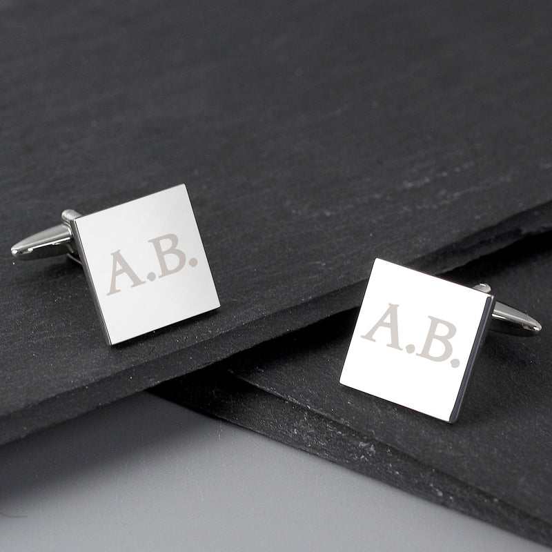 Personalised Initials Square Cufflinks - Myhappymoments.co.uk