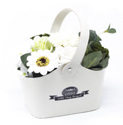 Soap Flower Bouquet Petite Basket - Pastel Green