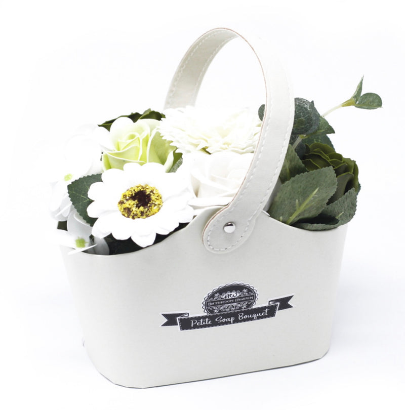Soap Flower Bouquet Petite Basket - Pastel Green
