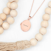 Personalised Oval Photo Locket Necklace - Rose Gold Plated